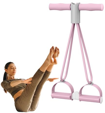 Nbbwwu Élastique Pieds Fixe de Résistance,Bandes d'exercice | Dispositif Auxiliaire 4 Tubes Équipement de Fitness Corde de Tension pour Cuisses Bras Abdos Affinement Entraînement Hommes Gym Maison