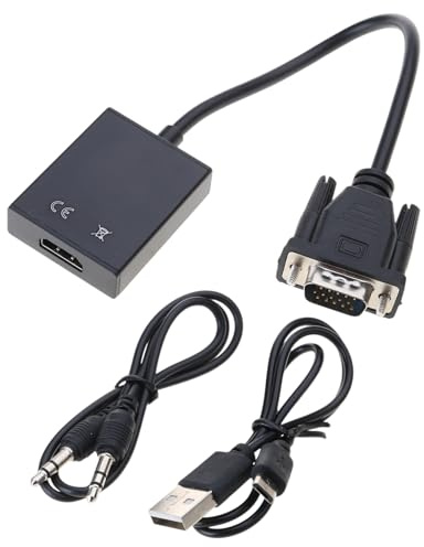 NVOQILIN Convertidores de cable hembra a macho compatible con HDMI hembra a VGA macho 1080p para PC, portátil, tablet, adaptador de sonido y vídeo