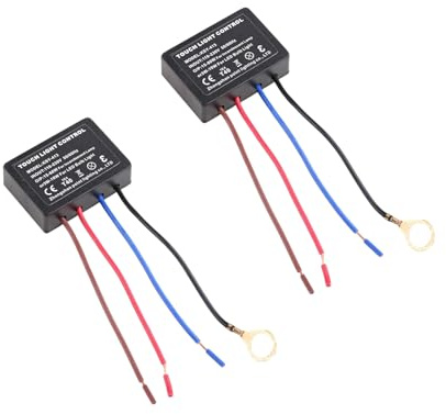 2Pcs Touch Lamp Control Module, Touch Lamp Sensor Replacement Kit, Dimmer Switch 3 Way Dimming Function, Switch Dimmer Switch for Fit for Dimmable Bulbs