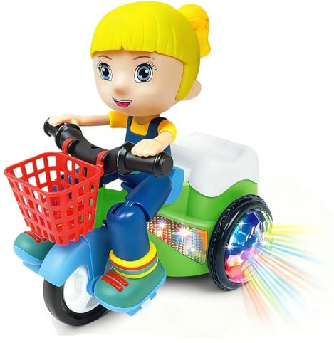 Montessori Spielzeug ab 1 Jahr, 2026 Neu Babyspielzeug ab 6 Monate, Motorikspielzeug für Kinder mit Musik Licht 360° Drehbares Sensorik Spielzeug Baby 1 Jahr+ (Rot)