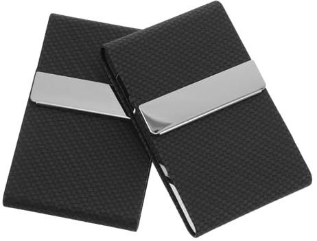SEWOART 2 Piezas Tarjetero PU Magnético para Hombres y Mujeres Estuche Compacto y Resistente para Tarjetas de Visita Cartera Portátil y Delgada