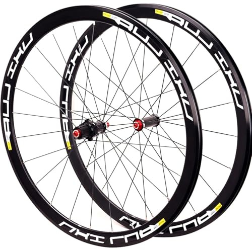 SXSHEYS 700C Laufradsatz mit Felgenbremse für Rennräder, 7-, 8-, 9-, 10- und 11-Fach Kassette, Drahtreifen, 40 mm Carbon-Nabe, Schnellspanner, 1865 g