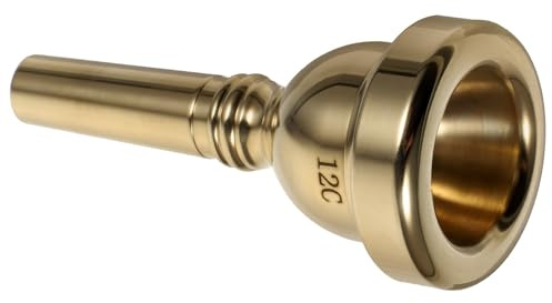 NIYANGLE Boquilla y Delicado para 12c Trombón Dorado Metal Diseño de Superior Sonido Uso Diario Presentaciones Musicales