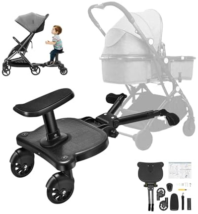 LENJKYYO Patinete Carro Bebe Universal con Asiento Extra, Cohete Carrito Bebe con Asiento, Patin Carro Bebe Universal, Accesorios Bebe, Silla Bebe, Carro, Asiento Extra Carro Bebe para 3-7 Años 25kg