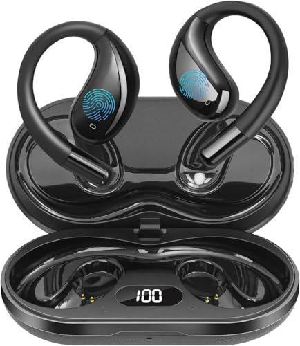 Psadhi AI Translation Earbuds Real Time, LCD Touchscreen Real-Time Translator for 164 Languages & Accents Includes Free Subscription Translation Device Earphones for Travel Business Learning，Black