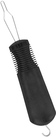 HOMOCONO Dispositif D’aide à L’habillage Crochet à Bouton et Tirette de Fermeture Éclair, 18,4 Cm, en Fer et Plastique Abs, Poignée Ergonomique Texturée, pour Personnes à Mobilité Réduite,