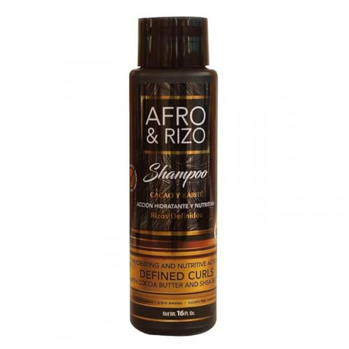 Afro & Rizo - Champú sin Sulfatos | Hidratante y Nutritivo | Con Manteca de Cacao y Karité | Para Rizos Definidos y Naturales, Crema, 473ml
