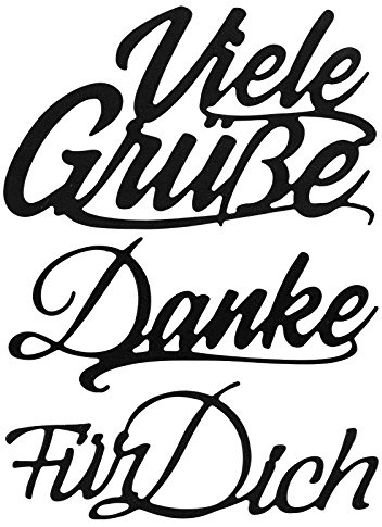 Ideen mit Herz Stanzschablonen, Wünsche & Gratulationen 4, 3,1cm bis 8,1cm, 3 Stück | Schriftzüge, Schriften | Schablonen zum Gestalten von Grußkarten, Geschenken und vieles mehr