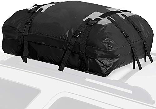 Wasserdicht Dachbox Auto, Für jedes Fahrzeug mit Dachreling oder Dachbalken, Super wasserdichtes Planenmaterial mit Handtasche und Tragegurt - 425 Liter