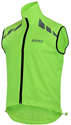 Sikma Chaleco de ciclismo ligero cortavientos sin mangas chaleco reflectante para correr ciclismo jersey de alta visibilidad primavera bicicleta chaleco ropa térmica ligero chaleco