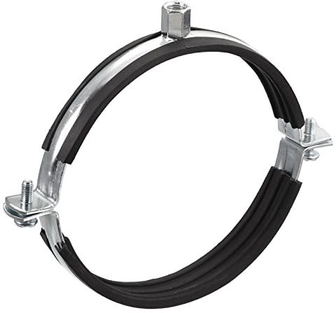 sourcing map 140mm Rigid Pipe Strap Clamps, Carbon Steel Pipe Bracket Tube Clip M8/M10 Nut Size for Water Tube Pipe 1 Pcs