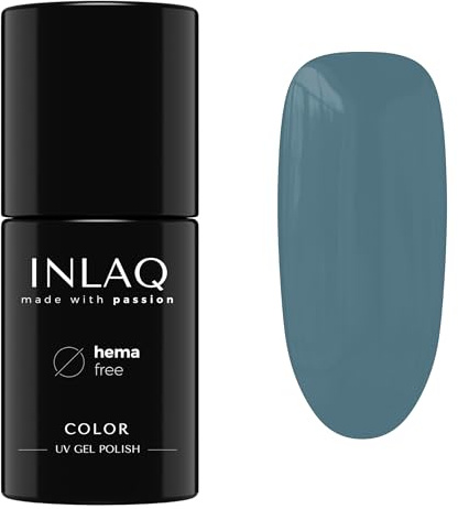 INLAQ® UV Nagellack Grau Blau - 6 ml Hema Free - Langlebiger UV Lack - Nail Polish - Essential Kollektion - Gelnägel - Shellac Gel - Gellack ohne Hema | 1010- Cloudy Mood