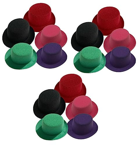 Gadpiparty 15stücke Miniaturhüte Für Puppen Dekorative Tiny Doll Hats Grün Rosa Schwarz Und Rot Für -projekte Puppenkostüme Und Kreative Bastelideen
