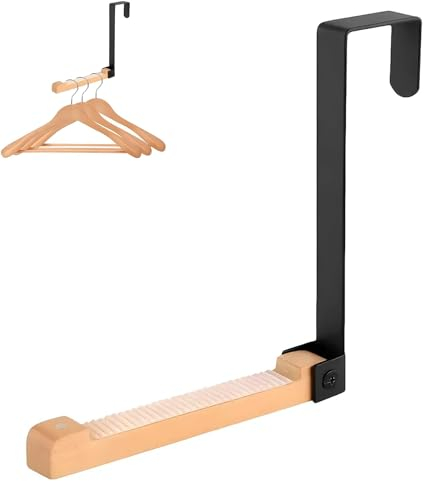 Taiyyi Türhaken Klapphaken Türhänger Ohne Bohren Türgarderobe Zu Einhängen Zum Einhängen Kleiderhaken tür Türhaken Innenseite (Schwarz,Weiß) (Schwarz)