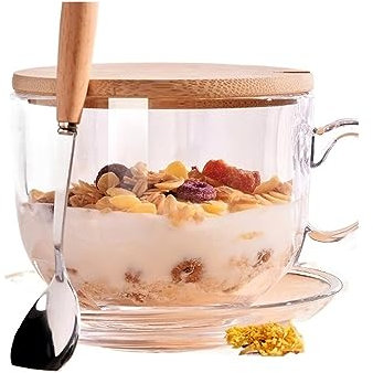 HARAY Tazze per Tazze Tazza da Colazione con Coperchio, Cucchiaio, Tazza, capacità, Bicchiere, Bicchiere d'Acqua, Tazza da Latte, piattini esclusi Tazza di caffè