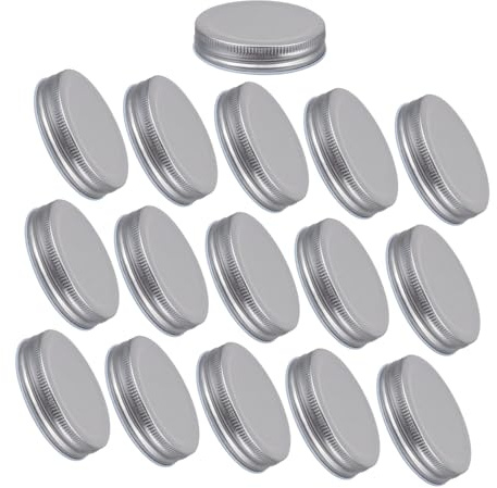 GRIRIW Mason Jar Lids 16 pack 7.00cm Tinplate Air Tight One-piece Jar Covers Leak Proof Sealing Caps for Standard Mouth Food Storage Canning Jars Jam Jars