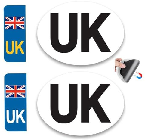 4Pcs UK Stickers for Europe, Magnetic Car and Number Plate Stickers