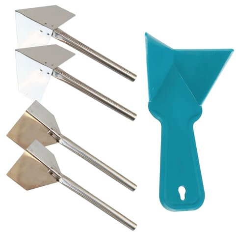 4 Pieces of Plastering Tool Knife, 1 Piece of Plastic Spatula, Inner Corner Drywall Tool, Stainless Steel 90 Degree Angle Spatula, Inner and Outer Corner Trowel