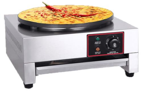 MiBoce Crêpière Commerciale, Crêpière Électrique 3000 W, Température Réglable De 50 À 300 ℃, Assiette À Tarte Épaisse De Grand Diamètre De 400 Mm X 20 Mm, Poêle Antiadhésive, pour Faire des Crêpes