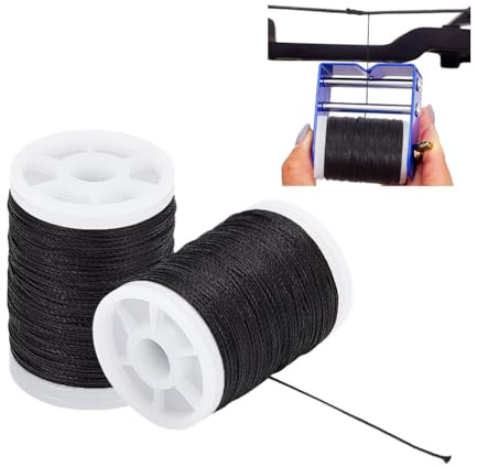 NBEADS 220M Archery Bow String Serving Thread, 0.4mm Plastic Bowstring Serving Thread String Serving Thread for Compound Recurve Bow Tying Peep Sight Nock Point, Black