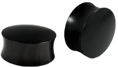 Mesnt Dehnstäbe Tunnel Set Ohr Expander Plug20mm, 2PCS Holz Double Flared Ohr Expander Ohr Plugs, Schwarz
