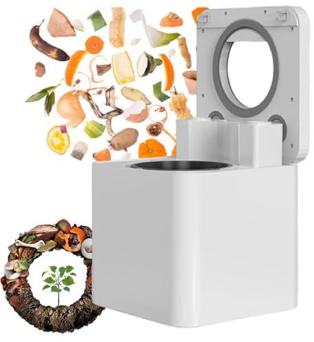 XEEAOFE 3.3L Smart Compost Bin Outdoor/Indoor, Odorless Intelligent LED Display, Turn Food Waste to Fertilizer for Garden, Food Waste Compost Machine,110V