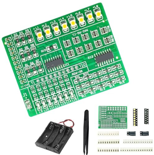DAOKAI Welding Practice Board,1805 SMD/SMT Components Practice Board Practice Kit 15-way Color Light Controller DIY Soldering Skill Training Board for Competition Experiment, 5V