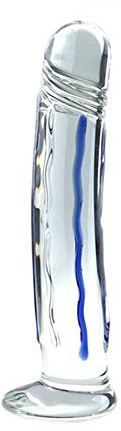 HGDTYRI Consolador grande de cristal, suave, for masturbación femenina, punto G, tapón anal, juguetes eróticos for mujeres y hombres.(M)