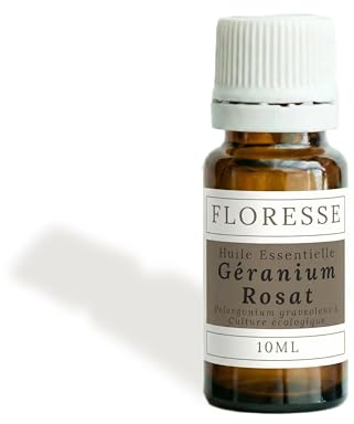 FLORESSE- Huile Essentielle de GERANIUM ROSAT - 10ml - 100% Pure, Naturelle