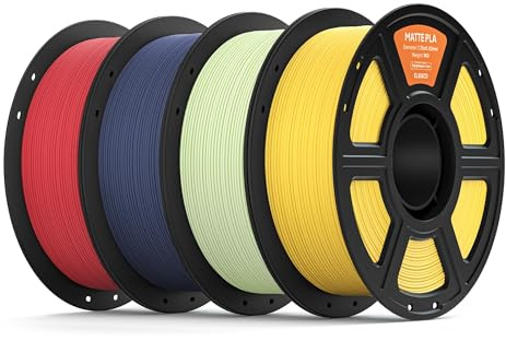 ELEGOO Matte PLA Filament 1.75mm Bundle 4KG, Pastel Multicolours 3D Printer Filament High Precision, 4pcs 1kg Spool (2.2lbs) Navy Blue/Ruby Red/Mint Green/Sunshine Yellow