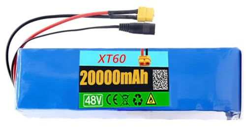 Batería de Litio de 48V 20Ah Ebike Batería de Scooter 13S3P de Iones de Litio con Cargador Batería Litio Bicicleta Electrica para 200W 350W 500W 800W 1000W Motor XT60 Plug,48V 20Ah