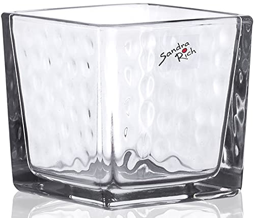 Sandra Rich värmeljushållare, Ljusstakar Vindljus Cube Rocky DOTS H. 6 cm 6 x 6 cm glas