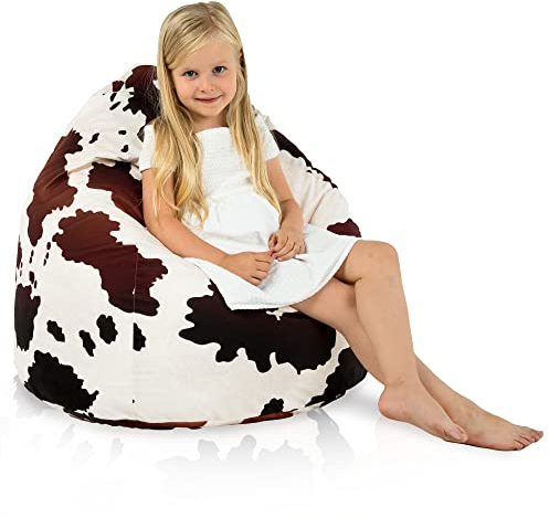 Italpouf Sitzsack L Kindersitzsack, Indoor, Sitzsack Sessel für Kinder, EPS Perlen Füllung, Abnehmbarer Bezug, Maschinenwaschbar, Kindersessel, Zertifiziert, Macchiato