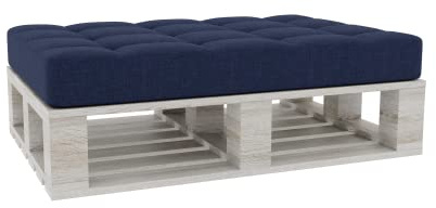 Gutekissen® Cojines para paletas Cojines Acolchados con Botones, Cojines para paletas Cojín de Asiento Cojín de Respaldo PFG Acolchado (Cojín del Asiento 120x60, Navy Blau)