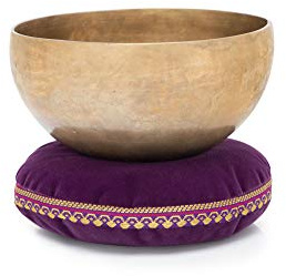 XDrum Omshanti ljudskål 13 cm set – vikt: 500 g – handgjord i Indien – perfekt för meditations- och terapiändamål – inklusive lämpliga kuddar