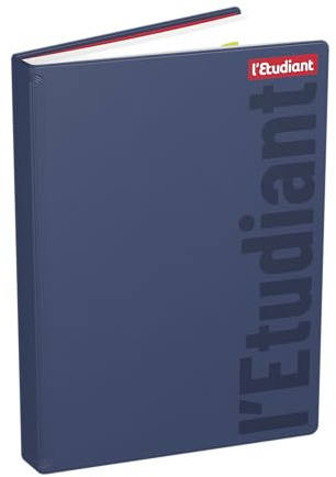 L'ETUDIANT COLLEGE Schülerkalender 2024 – 2025, wattierter Einband, 15 x 20 cm, Tageskalender, Marineblau