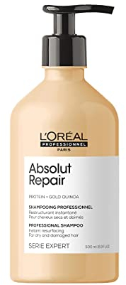 L'OREAL PROFESSIONNEL - Shampoing Restructurant Instantané Absolut Repair - Homme & Femme - 77% de Dommage en Moins - 7x Plus de Brillance - Cheveux Secs & Abîmés - 500 ml