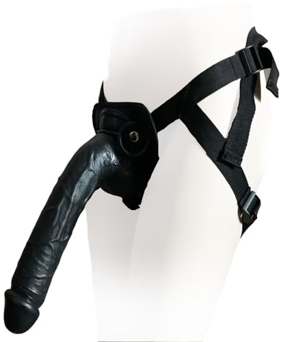 Lang Riesen Strap-On Dildo/Groß Umschnalldildo/Umschnallpenis Für Lesbians, Vagina Und Anal Masturbieren Mit Saugnapf, Fetisch Sm Sexspielzeug Für Männer, Paare, Lesben Fortgeschrittene,Black