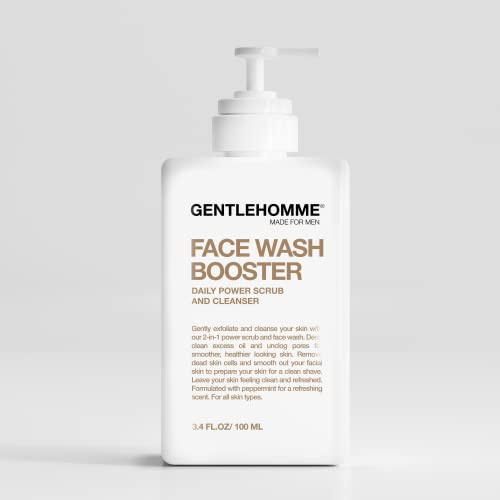 Gentlehomme Gesichtsreiniger & Peeling für Herren, tägliches Peeling, Gesichtsreiniger für Männer, pflanzliche Inhaltsstoffe, Pfefferminz-Gesichtspeeling und sanfter Gesichtsreiniger in einem, 100 ml