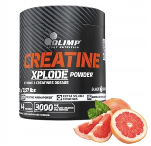Creatine Xplode Powder 260g, Kreatin Monohydrat, Trainingsbooster Für Muskelaufbau, Bodybuilding Supplements, Creatin Monohydrat Pulver, Mass Gainer (Grapefruit)