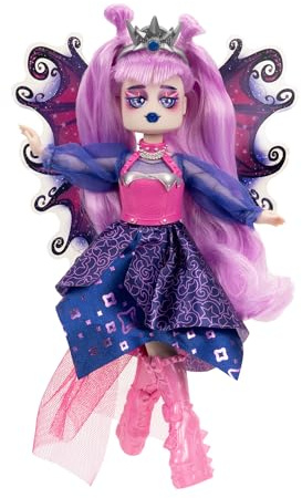 Royale High Poupée de Mode de 22,5 cm Avrilla la fée du Noir, Vague 1, série 1 - y Compris Un Journal de fée, Un Peigne et Un Code d’Article virtuel - À partir de 5 Ans