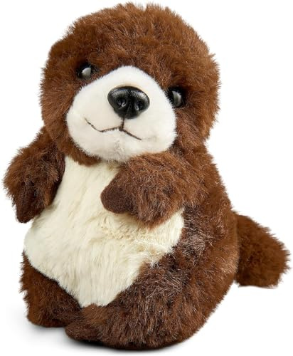 Living Nature Baby Otter Kuscheltier Plüschtier | Flauschiges und Kuscheliges Waldtier | Weiches Spielzeuggeschenk für Neugeborene und Babys | Naturli Umweltfreundlich