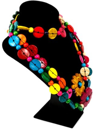 PACKOVE Blumen Kokosnussschalen Halskette im Boho Stil für Damen | Mehrlagiger Anhänger, Geeignet für Alltag und Party, für Mädchen und Frauen Zufällige Farbe