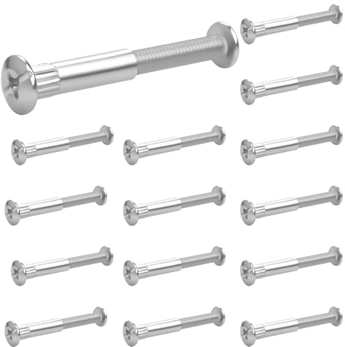 30 Pièces d'Assemblage M6 en Acier Nickelé - Vis de Raccordement 56-65mm - Connecteur pour Armoires et Placards