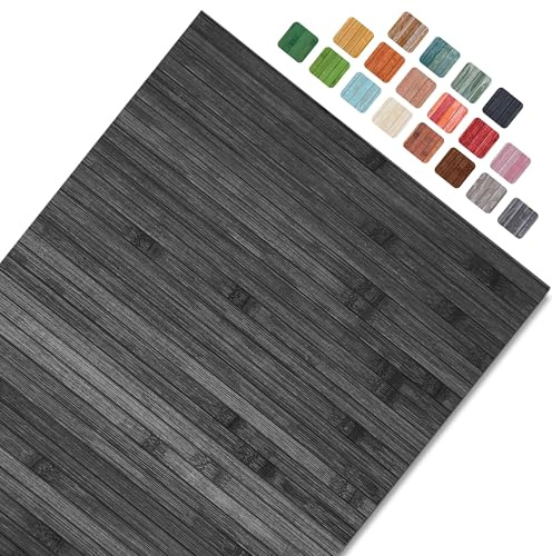 CosìCasa Bambusteppich für die Küche mit Rutschfester Unterseite | Badematte Holz Pflegeleicht | Bambus Bambusmatte Bad | Küchenläufer rutschfest Bambus | Weicher Schiefer 50X75