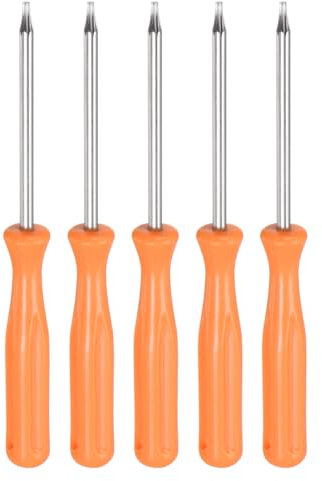 QUARKZMAN 5pz Cacciavite Torx T6 Lunghezza 4 Acciaio Carbonio Non Magnetica Sicurezza Stella Cacciavite Precisione Testa 6 Punte Manico Antiscivolo per Riparazione Elettrodomestici, Giallo
