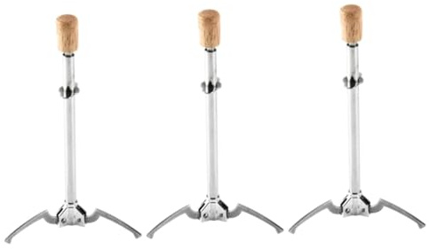 KOMBIUDA 3 Pièces Clip Alimentaire En Acier Inoxydable Pinces Utilitaires Attrape-toast Pince à Fruits Pince à Glace or Clip Alimentaire Multifonction Cubes Un Carré De Sucre Cloche En Bois