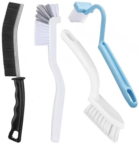 Xemnys Spazzola per piastrelle per fughe, spazzola per WC sotto il bordo, spazzola per la pulizia delle fessure, strumento per la pulizia di bagno/doccia/cucina/finestra