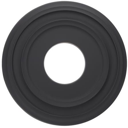 PATIKIL Ceiling Medallion, 12 OD x 4 ID PU Decorative Ceiling Light Medallion Chandelier Medallion Molded Ceiling Light Cover Plate for Ceiling Light Fixtures Fans, Black