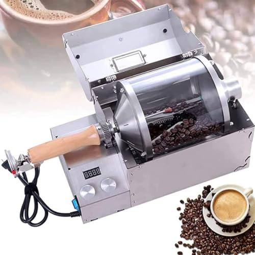 Home Electric Coffee Bean Roaster Machine, Stainless Steel Drum Electric Home Coffee Bean Baking Machine, Professional Coffee Bean Roaster for Restaurant, for Baki
